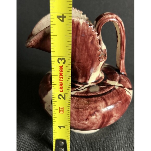 Vintage Mexican Dripware Pottery Sawtooth Miniature Pitcher Oaxaca Mexico - Picture 9 of 11